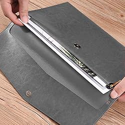 Enyuwlcm PU Leather A4 File Folder Document Holder