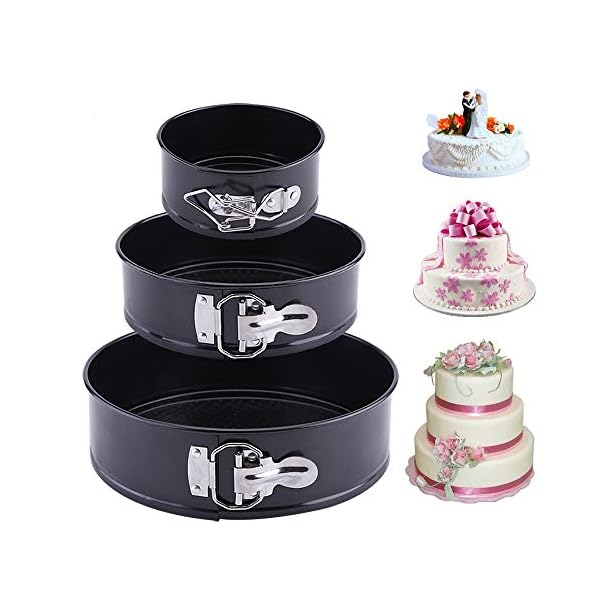 3-Pieces-Non-Stick-Springform-Cake-Pans-Blkthun-Professional-Round-Cake-Mold-and-Baking-Bakeware-Set-with-Removable-Bottom-101823-cm 3 Pieces Non-Stick Springform Cake Pans - Blkthun, Professional Round Cake Mold and Baking Bakeware Set with Removable Bottom - 10/18/23 cm