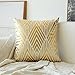 Miulee Pack of 4, Gold Stamping Soft Soild Decorative Outdoor Square Throw Pillow Covers Set Cushion Case for Sofa Bedroom Car 18 x 18 Inch 45 x 45 Cm
