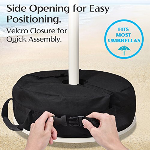 MaidMAX Umbrella Weights, Umbrella Base Weight Bag Sand Bags with Large Opening, for Patio Beach Outdoor Offset and Cantilever Umbrellas/Flagpoles, Round