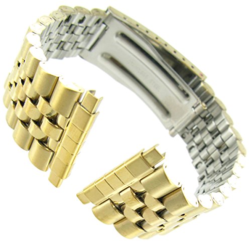 16-22mm Men's Classic Ion Gold Plate Watchband Replacement