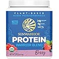 Vegan Protein Powder with BCAA | Organic Hemp Seed Protein Gluten Free Non-GMO Dairy Free Soy Sugar Free Low Carb Plant Based Protein Powder | Berry 15 SRV 375 G | Warrior Blend by Sunwarrior