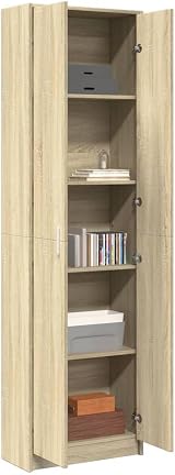 vidaXL hallway wardrobe sonoma oak armoire 5 compartments 55x25x189 cm view 4
