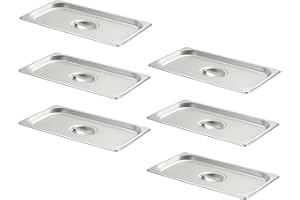 CURTA 6-Pack 1/3 Size Steam Table Pan Cover, Lid with Handle, NSF, Hotel & Catering Food Cover