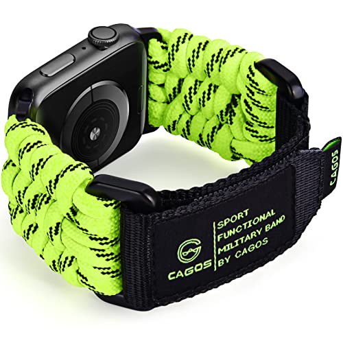 CAGOS Compatible with Apple Watch Band 49mm 45mm 44mm 42mm, Rugged Survival  Paracord Nylon Strap Braided Sport