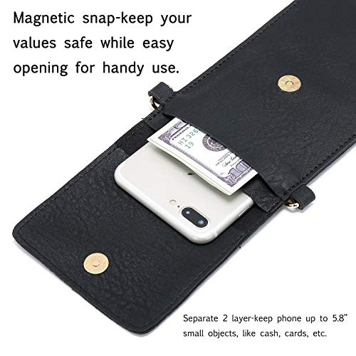seOSTO Cell Phone Purse, Lightweight Small Wallet Purses and Handbags with 2 Shoulder Strap for Women
