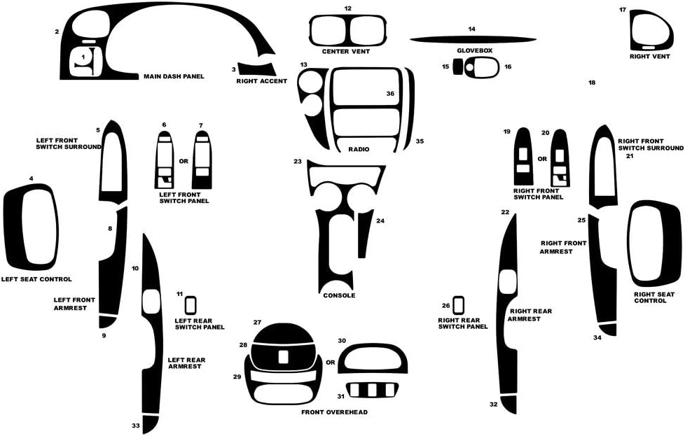 Rvinyl Rdash Dash Kit Decal Trim for Chevrolet Trailblazer 2002-2005 - Camouflage (Desert)