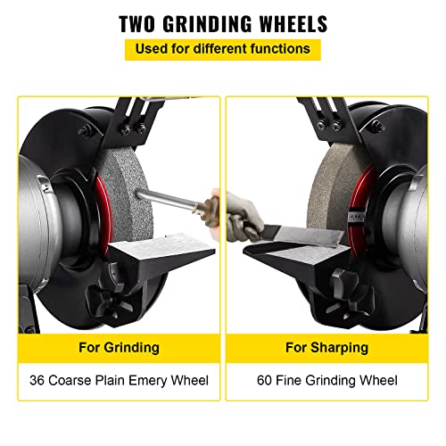 VEVOR 6 inch Bench Grinder, 750W 1 HP Motor, VariableSpeed Benchtop