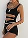 BEAGIMEG Women's Tank Top Cut Out Sleeveless Bodice Bodysuit Party Clubwear Black