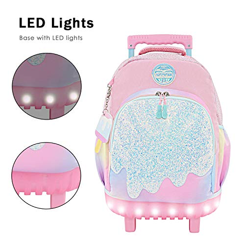 glitter rolling backpack