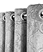 HLC.ME Redmont Lattice Pattern Thermal Insulated Energy Efficient Room Darkening Privacy Blackout Grommet Curtain Panels for Bedroom - Light Blocking - Set of 2 Panels (52 x 84 Inch Long, Light Grey)