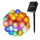 [8Modes 50LEDs]WishWorld Chuzzle Ball Solar String Lights,23ft Fairy String Lights,Waterproof Christmas Lights Decorative Lighting for Halloween,Christmas,Party and Holiday Decorations(Multi-Color)