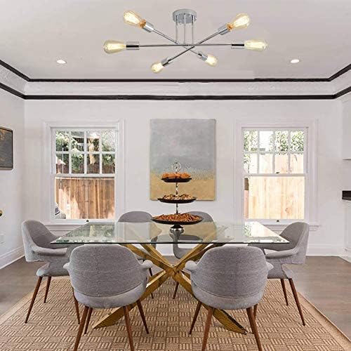 Modern ceiling light fixture with three gentle bulbs, suitable for a bedroom setting.