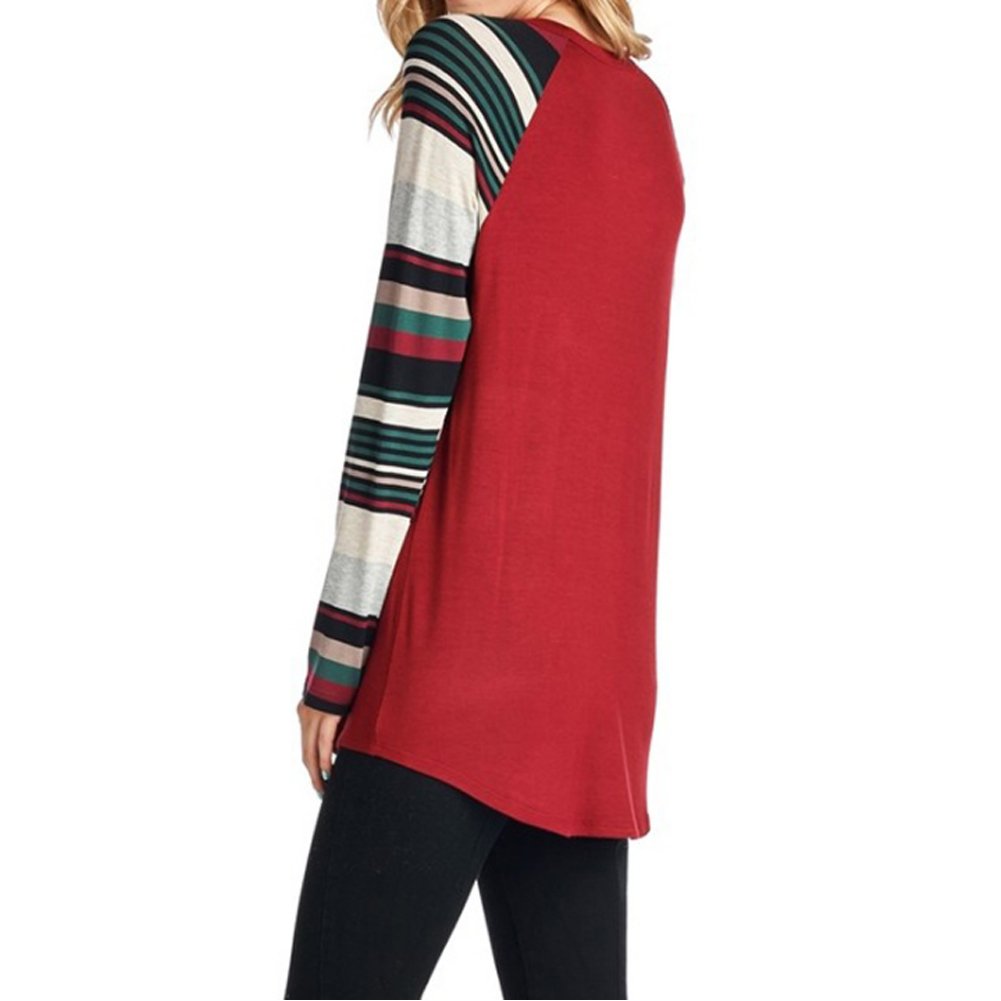 Idgreatim Women Lady Christmas Winter Long Sleeve Top Tee Graphic Cute Bottoming Shirt