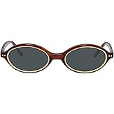 TIJN Olisa Retro Oval Sunglasses for Women Men,Polarized UV Protection Sun Glasses,Acetate Frame Sunnies,50mm,Honey/Dark Grey