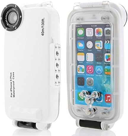 iPhone 7 Plus Diving Case, Senrn Professional [40m/130ft] Dive Swimming Underwater Photo Video Waterproof Case Cover for Apple iPhone 7 Plus 5.5 Plus inch + Lanyard - White