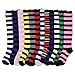 Women's Colorful Striped Knee High Socks 12 Pack (Bold Stripes)