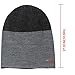 LETHMIK Duotone Knit Beanie Cap Unisex Slouchy Acrylic Winter Hat with Warm Polar Fleece Lining Mix Grey