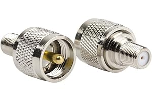DHT Electronics 2PCS RF coaxial Coax Adapter F Female to UHF Male PL-259 Connector