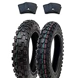 MMG Tire Set Knobby Tires Front 2.50-10 and Rear 2.75-10 with Inner Tubes TR4, Mini Dirt Bike Off road Motocross Pattern