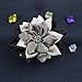 Merdia Jaw Hair Claw Clip for Women with Sharp leaves Flower Mix Color(Black,Beige and Coffee)