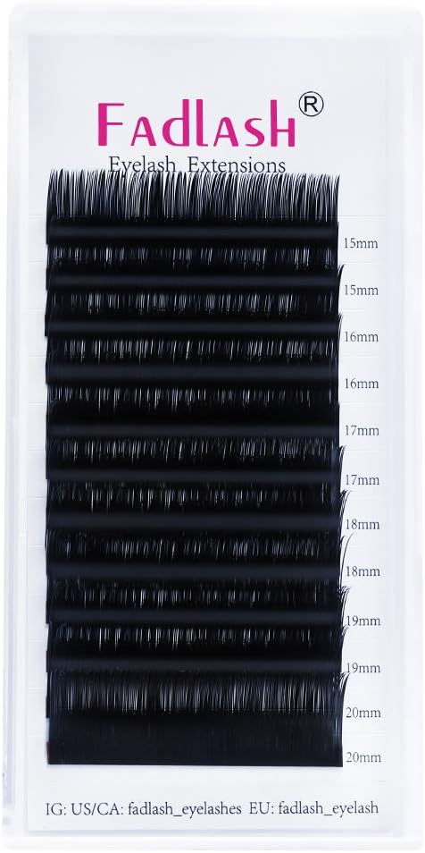 Eyelash Extensions 0.07mm C Curl Mix 15-20mm FADLASH Classic Lash Extensions 1:1 Individual Classic Eyelashes Black Matte Single Lashes Extension Professional - Image 3