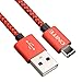 Onite USB Type C Durable Braided Charging Sync Data Cable for Samsung Galaxy S8 S8+, Moto Z, LG V20 G5 G6, Google Nexus 5X 6P, Pixel XL, Red-Black