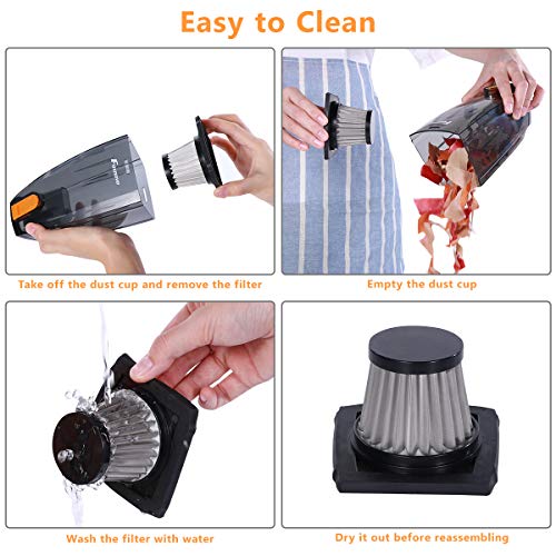 Foxnovo Car Vacuum Cleaner,DC 12V 120W High Power,Wet Dry Portable Handheld Auto Vacuum Cleaner for Car With 14.8ft Cable,Stainless Steel Filter,Carry Bag