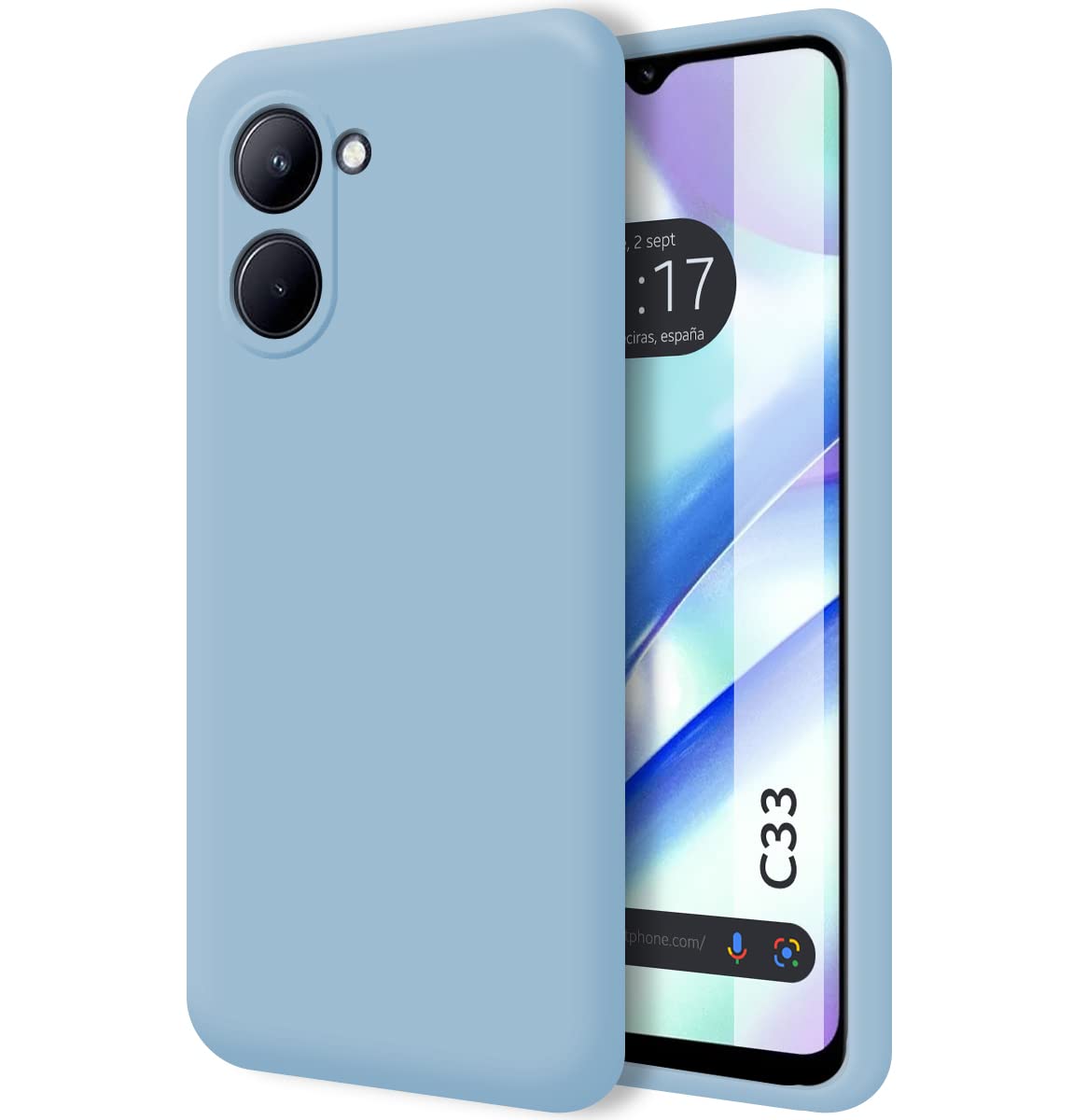 Tumundosmartphone Silicone Liquid Ultra Soft Case for Realme C33 Blue