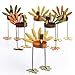 Factory Direct Craft Set of 6 Warm Autumn Painted Metal Turkey Candle Holders.