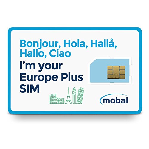 Mobal Europe Plus SIM Card Includes 1GB of Fast 4G Data, Excellent Coverage Throughout Europe