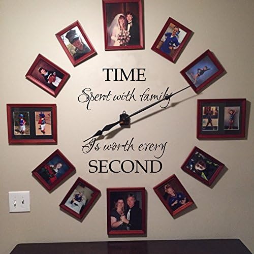 Time Spent with Family is Worth Every Second Wall Decal Family Wall Decal Time Wall Decal Picture Frame Decal (34x29 Black)