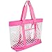 Eastsport Supreme Deluxe 100% Clear PVC Printed Large Beach Tote with Free Large Wristlet