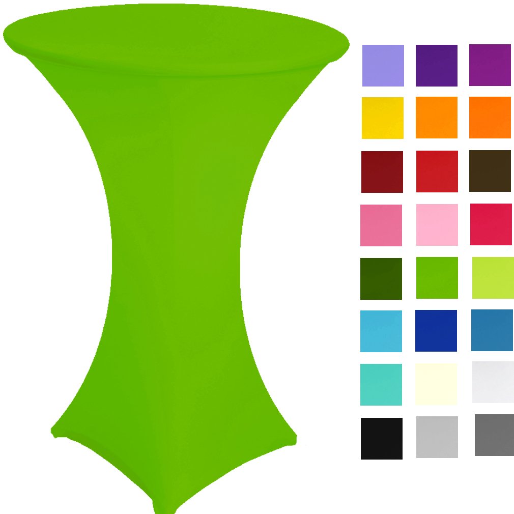 Spandex Poseur Table stretch Cover Cocktail Tablecloth Ø 60 cm 4 legs (green light)