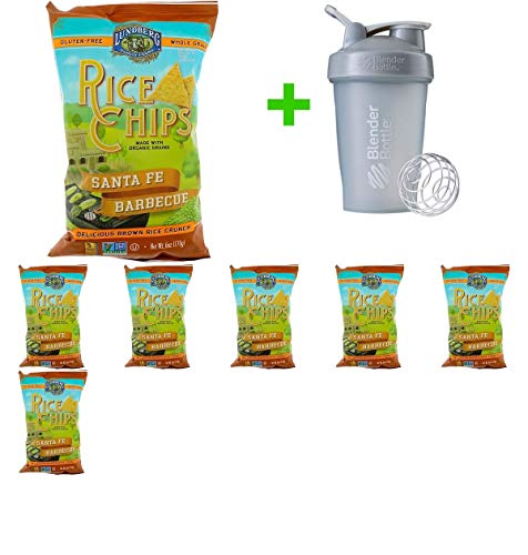 Lundberg, Rice Chips, Santa Fe Barbecue, 6 oz (170 g) (7 PACKS) + Blender Bottle 20 oz (Assorted Bottle)