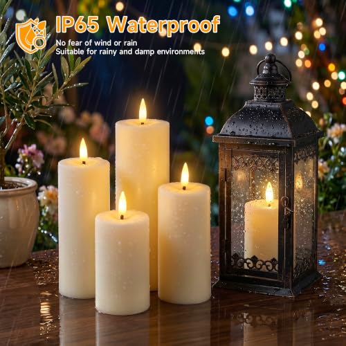 Dehobo Bougie LED Extérieur, Bougie LED Flamme Vacillante, IP65 Étanche (Lot De 8), Bougies LED Télécommande Avec Minuterie (13,5/15/18/20 cm x 5,5 cm), Adaptées Aux Patios, Mariages, Salons