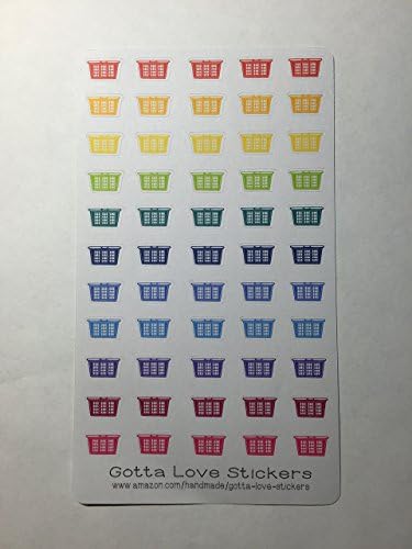 S132 Laundry Baskets - Brights (55 Stickers)| Erin Condren Planner | The Happy Planner | Passion Planner