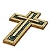 Decorative christian wooden Wall Cross Embedded with Special Energy Green Natural TOURMALINE Stones Gems 6.5