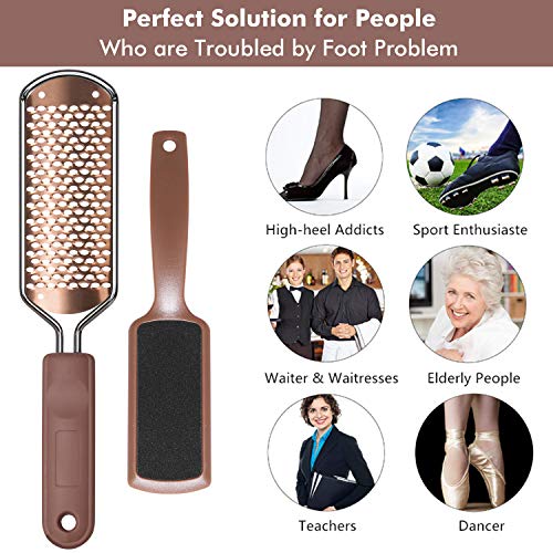 Foot File Pedicure Foot Scrubber Double-sided Callus Remover INFELING Stainless Steel Callus File Large Foot Rasp Grater for Wet and Dry Feet (3 Pack)