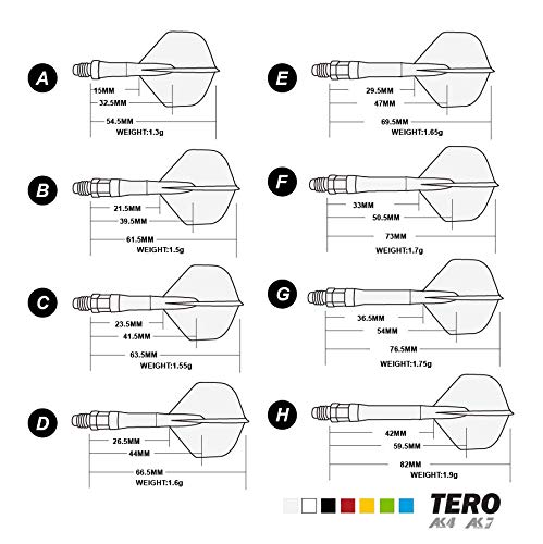 CUESOUL TERO AK4 Dart Flights Yellow Standard Shape(3 Pcs)