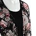 Franterd, Women Tops Casual Floral Cardigan Shawl Gauze Kimono Coat (Black, Free Size)