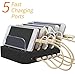 5-Port USB Charging Station Dock,Kany Universal Multi-Port USB Charging Dock Stand Charger Desktop for iPhone 7 6/6S Samsung Galaxy S6/S5 LG and Smartphones iPad