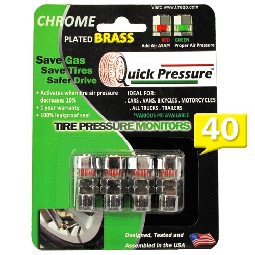 Quick Pressure PSI 40 Tire Pressure Monitoring Valve Caps (4 units