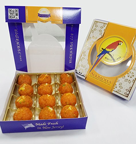 Sukhadia's Motichoor Ladoo Indian Sweet, 1LB Box (16oz) (Best Indian Sweets In Usa)