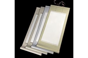 CA Society 4Pcs Japanese Scroll Blank Chinese Calligraphy Scroll Decorative Scroll Wall Hanging DIY Art Project Supply