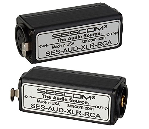 Sescom AUD-XLR-RCA 1 Channel XLR to RCA Balanced To Unbalanced Audio Converter