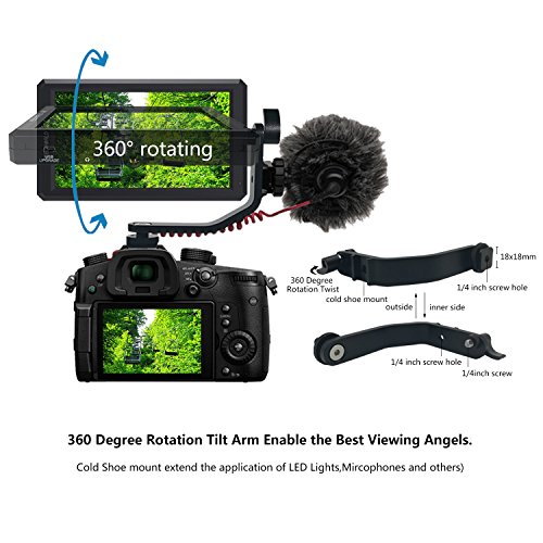 ANDYCINE A6 5.7 Inch HDMI Field Monitor 1920x1080 DC 8V Power Output Swivel Arm for Sony,Nikon,Canon DSLR and Gimbals