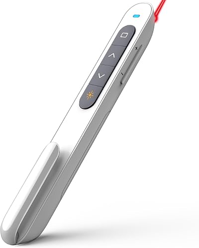 Norwii N27 Presentation Clicker 328FT 2.4GHz Wireless Presenter Remote White
