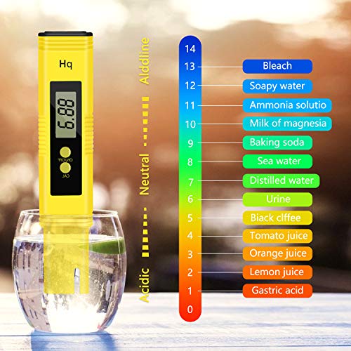 KWODE Digital PH Meter,Water Quality Tester Pen with 0-14 PH Measurement Range ATC 0.01 PH High Accuracy for Household Drinking, Pool and Aquarium Water