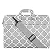 MOSISO Laptop Shoulder Bag Compatible with MacBook Pro 16 inch A2141/Pro Retina A1398, 15-15.6 inch Notebook, Canvas Carrying Briefcase Sleeve Case Quatrefoil MO-QAF001